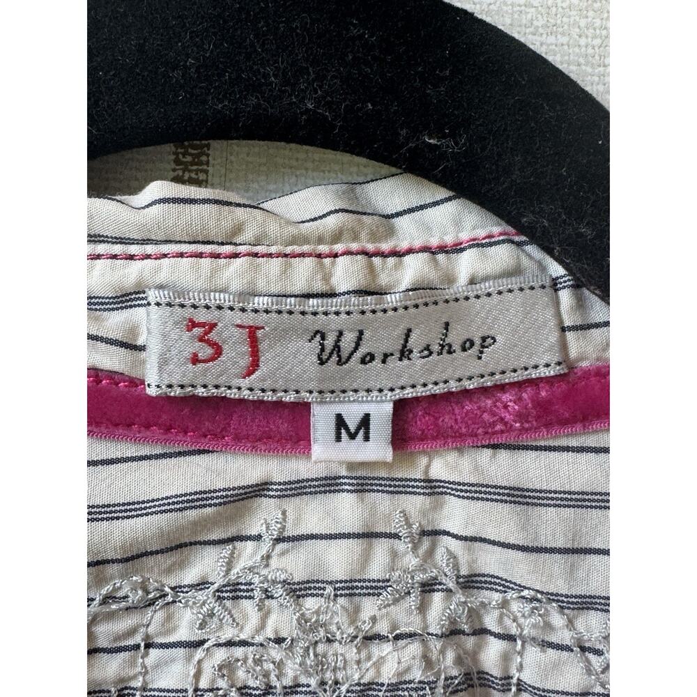 3J Workshop Johnny Was Brooke Raw Bias Button Down Shirt Medium Embroidered - Picture 3 of 12